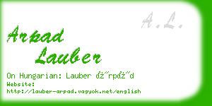 arpad lauber business card